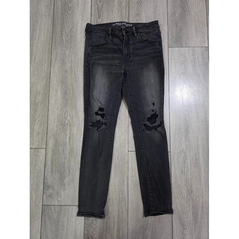 Lot of 4 Women's Skinny Jeans – AE & Hollister – 0R, 2L, 12R Stretch Distressed